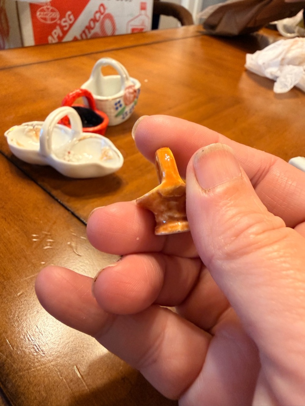 Lot Of Miniatures And Vintage green Glass Toothpick Holder - Picture 9 of 13